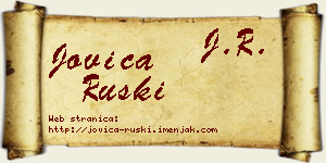 Jovica Ruski vizit kartica